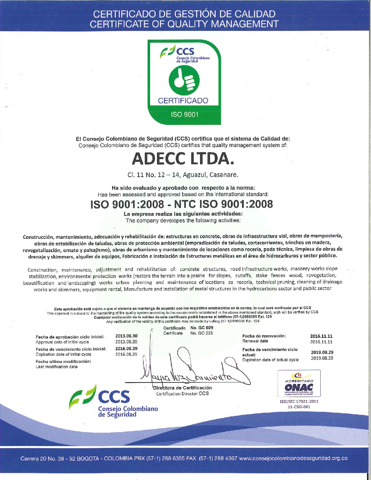 Certificado en Gestión de Seguridad